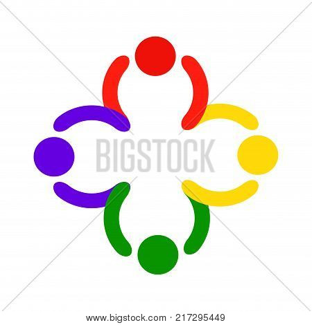 abstract group symbol on a white bacgkround