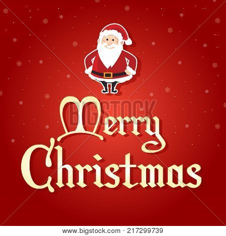 Happy Christmas on red background vector art illustration