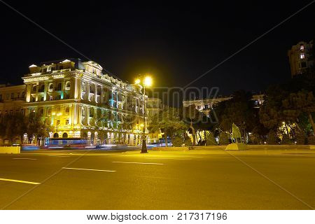 Beautiful Frontage Of Railway Station In Baku