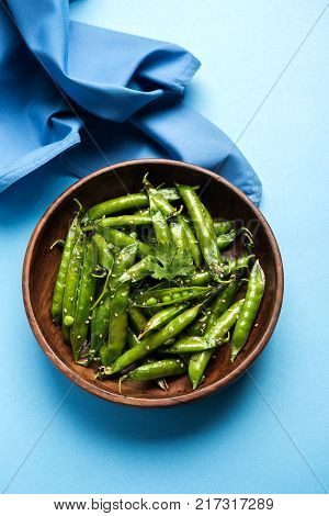 Spicy fried Green Peas pod or chatpata matar falli