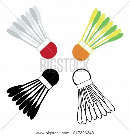Vector illustration of badminton shuttles for logos and sports advertisements