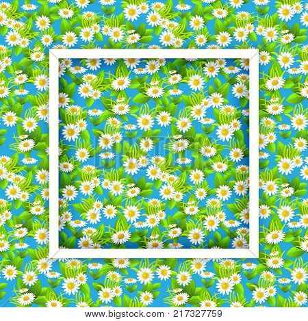 Summer or spring template for design banner, ticket, leaflet, card, poster and so on. Abstract foral seamless pattern.