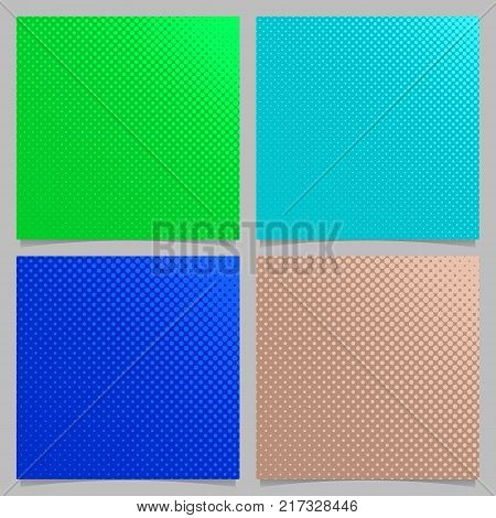 Colored geometrical abstract halftone dot pattern background set - squared vector brochure design from circles