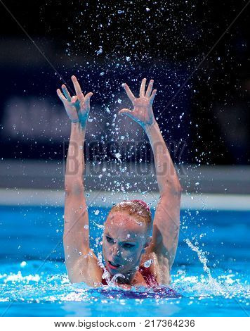 BARCELONA, SPAIN - JULY, 24: Sona Bernardova of Czech Republic during a Solo Synchronised Swimming event of World Championship BCN2013 on July 24, 2013 in Barcelona Spain