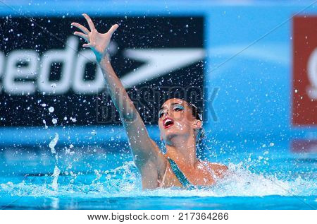 BARCELONA, SPAIN - JULY, 24: Ona Carbonell of Spain during a Solo Synchronised Swimming event of World Championship BCN2013 on July 24, 2013 in Barcelona Spain