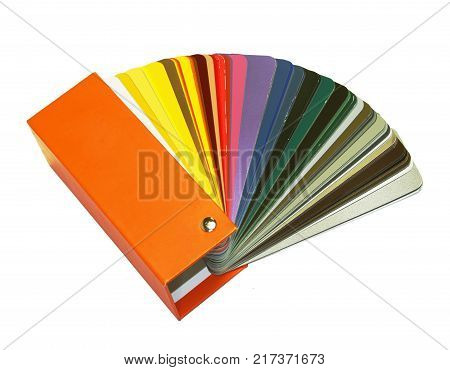 open RAL sample colors catalogue on a white background