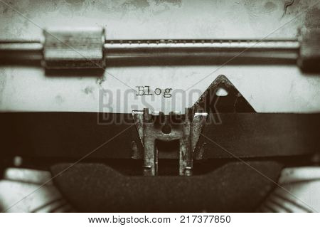Old typewriter with the written word Blog