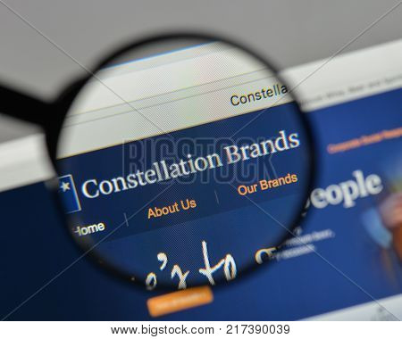 Milan, Italy - August 10, 2017: Constellation Brands Logo On The Website Homepage.