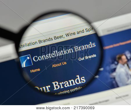 Milan, Italy - August 10, 2017: Constellation Brands Logo On The Website Homepage.