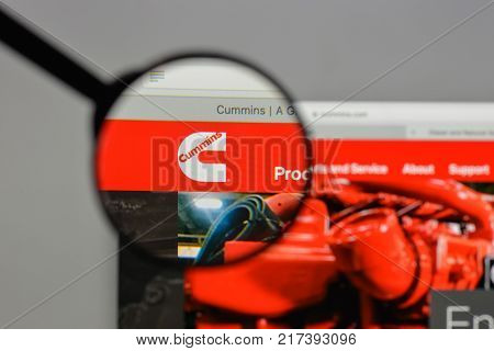 Milan, Italy - August 10, 2017: Cummins. Logo On The Website Homepage.