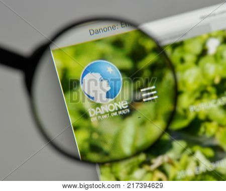 Milan, Italy - August 10, 2017: Danone. Logo On The Website Homepage.