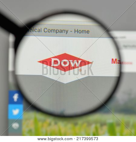 Milan, Italy - August 10, 2017: Dow Chemical Logo On The Website Homepage.
