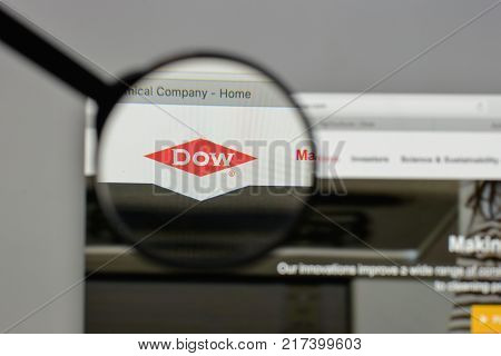 Milan, Italy - August 10, 2017: Dow Chemical Logo On The Website Homepage.