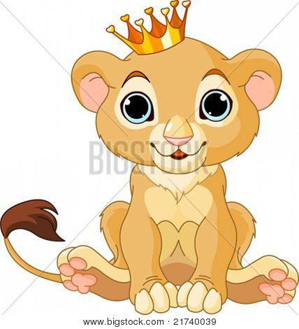 Een schattig karakter leeuwenkoning cub
