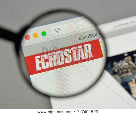 Milan, Italy - August 10, 2017: Echostar. Logo On The Website Homepage.
