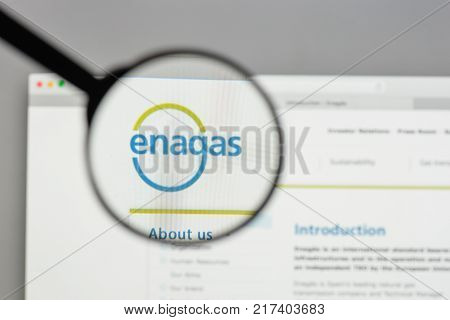 Milan, Italy - August 10, 2017: Enagas Sa Logo On The Website Homepage.
