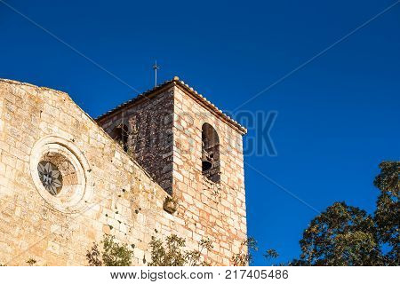 View Of The Romanesque Church Of Santa Maria De Siurana In Siurana Tarragona Spain. Copy Space For T