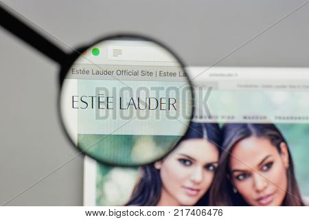 Milan, Italy - August 10, 2017: Estee Lauder Logo On The Website Homepage.