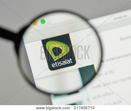 Milan, Italy - August 10, 2017: Etisalat Logo On The Website Homepage.