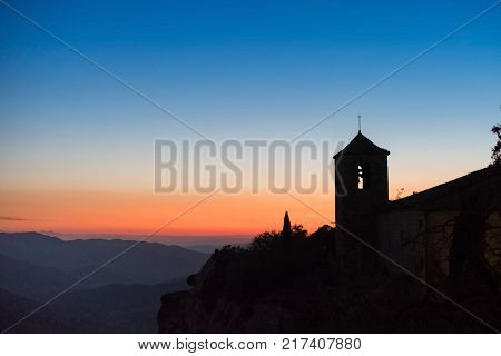 View Of The Romanesque Church Of Santa Maria De Siurana In Siurana,tarragona, Spain. Copy Space For 