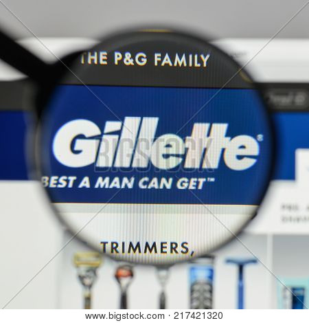Milan, Italy - August 10, 2017: Gillette Logo On The Website Homepage.