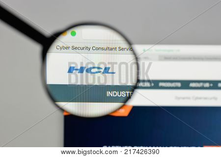 Milan, Italy - August 10, 2017: Hcl Technologies Logo On The Website Homepage.