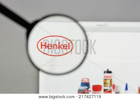 Milan, Italy - August 10, 2017: Henkel Logo On The Website Homepage.