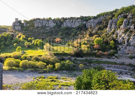 View of Ardeche Gorges locally known as the "European Grand Canyon" France