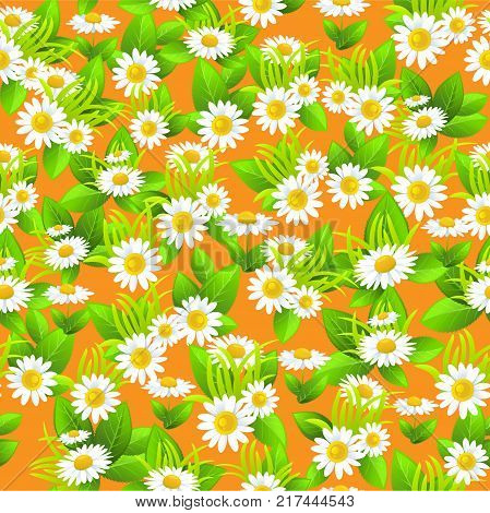 Summer or spring template for design banner, ticket, leaflet, card, poster and so on. Abstract foral seamless pattern.