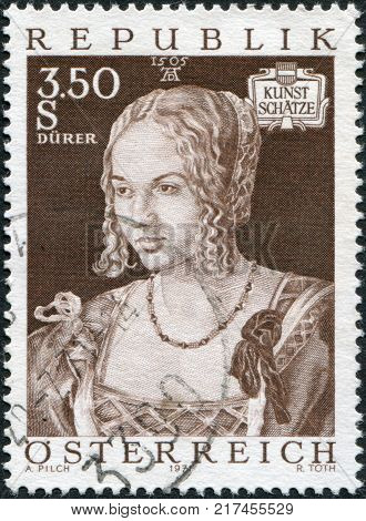 AUSTRIA - CIRCA 1971: A stamp printed in Austria shows portrait of the 