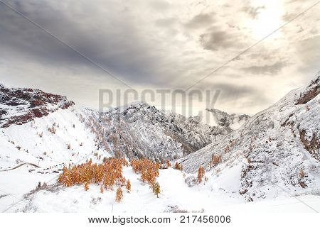 Mountain near Campitello di fassa, Dolomites Alps, Italy