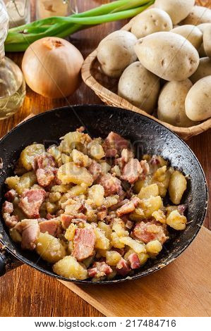 Kartoffelsalat - traditional German potato salad. Food and drink