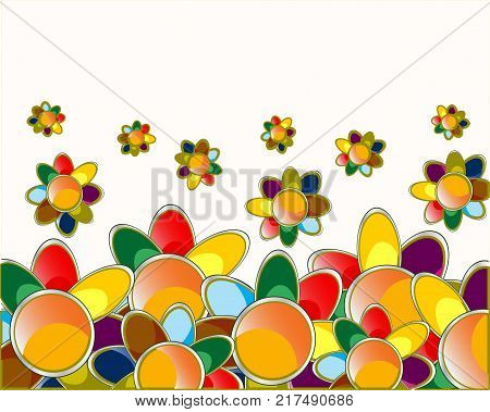Varicoloured decorative flower on white background is insulated
