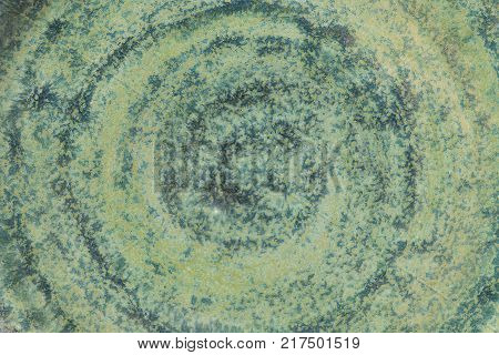 Background of old pottery with molds of mint