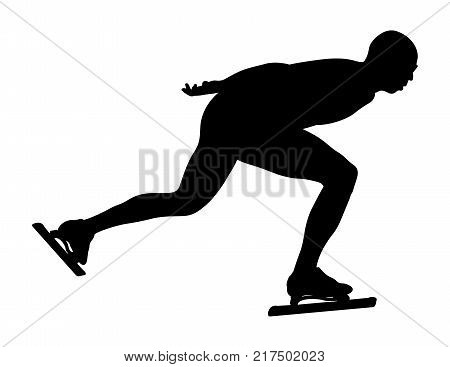 start women athletes speedskater  ice-skating black silhouette