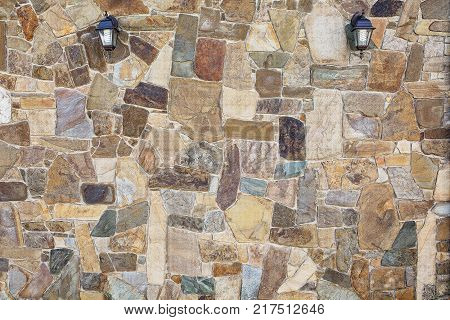 The Wall Of Cinder Blocks Is Painted White. Background Texture