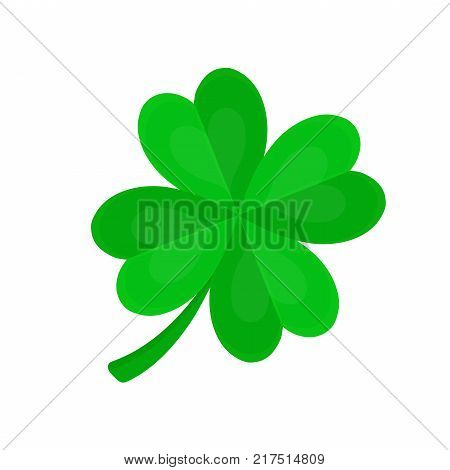 Four-leaf clover for luck.Vector flat cartoon illustration icon design. Isolated on white backgroung. Luck concept