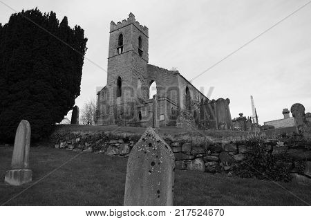 A view of the ruins of Bankfoot church in Perthshire