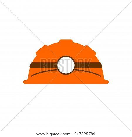 Helmet miner isolated on white background. Vector illustration