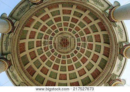 Detail of the Monopteros temple in the English Garden in Munich Germany