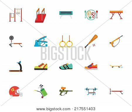Sport equipment icon set. Can be used for topics like fitness, gym, activity, athletics
