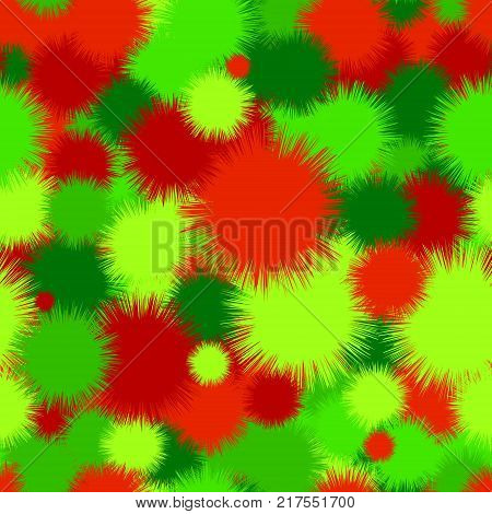 Fluffy red and green christmas holiday background