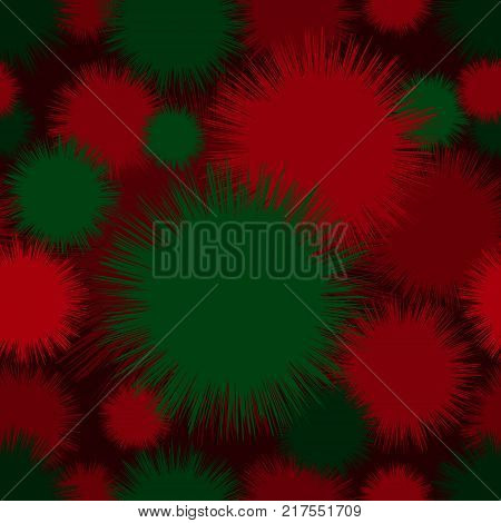 Fluffy red and green christmas holiday background