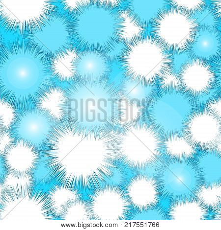 Fluffy blue snow balls christmas holiday background