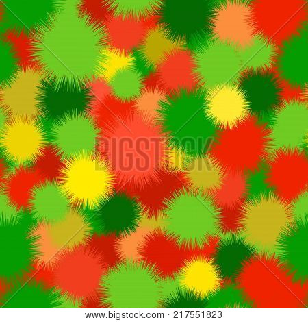 Fluffy red and green christmas holiday background