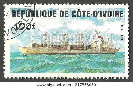 Color Stamp Marine themes Series Cargo ship
