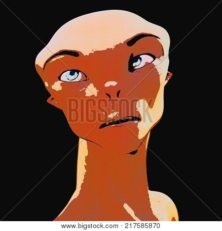 Digital 3D Illustration Of An Alien