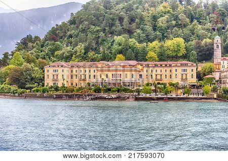 Facade Of Villa Serbelloni Hotel In Bellagio, Lake Como, Italy