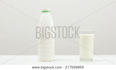 Dairy products. Calcium , vitamin D and amino acids concept. Fitness lifestyle