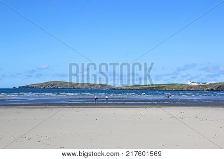 River Teifi estuary on Poppit Sands beach Wales